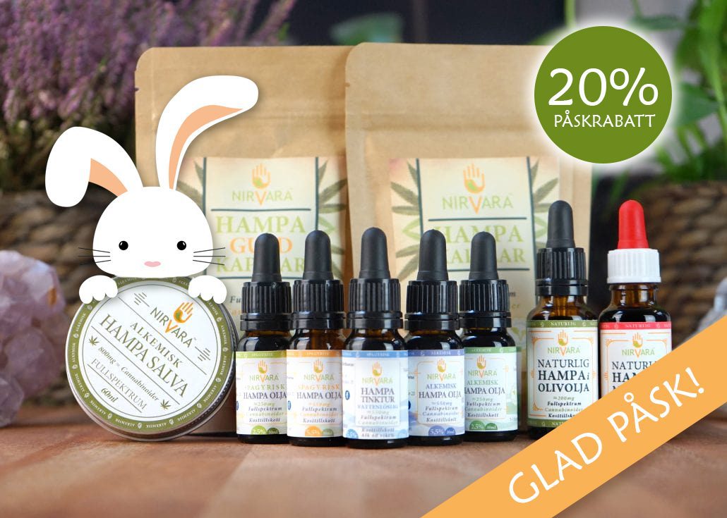 GLAD PÅSK hampa nirvara CBD olja cannabinoider hemp